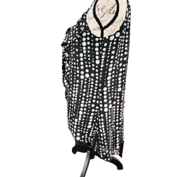 WHITE HOUSE BLACK MARKET Women Polyester Tank Top High Low Hem Polka Dot Lined S - Picture 7 of 11